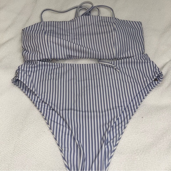 SHEIN Other - SHEIN Blue and White Striped Bikini